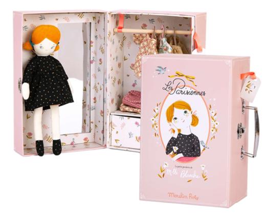 【预售】法国进口moulinroty茉兰若缇时尚衣橱玩偶手提箱衣服可换角色扮演 商品图0