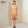 IWY/橘色西装连衣裙七分袖连衣裙V领高端时尚名媛修身气质鱼尾裙 213177Q1 商品缩略图2