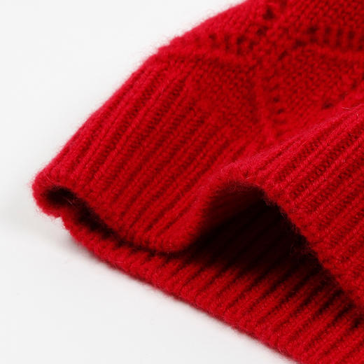 【女童镂空纯羊绒衫】羊绒世家童装21年秋冬新品女童圆领套头毛衣时尚镂空羊绒衫 商品图7