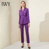 IWY/高端紫色双排扣职业西装套装女气质干练经理工作服时尚英伦风正装 CP9340 商品缩略图3
