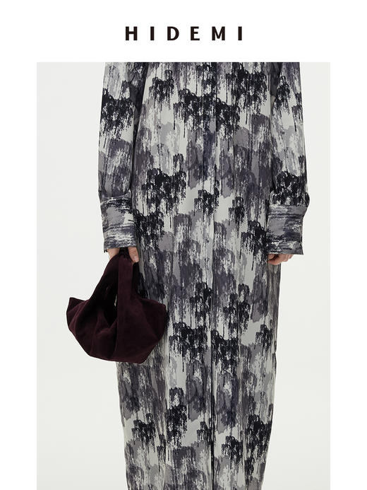 HIDEMI 酒红色麂皮行囊系列小号/饺子包 商品图8