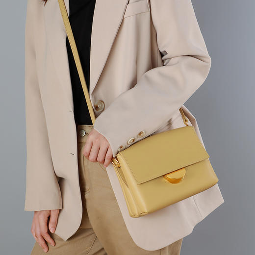 【柔滑小羊纹牛皮】包包2021新款潮Z皮斜挎包女包时尚通勤小包感洋气小方包 商品图3