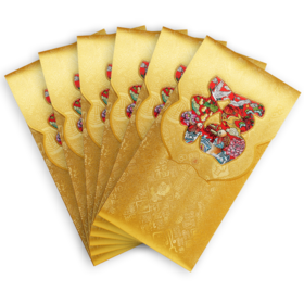 福气满满  舍不得丢弃的红包 品牌定制 专利工艺  足银999 1克*6枚