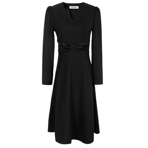 剩S 米思阳a字连衣裙2025新款秋季法式气质小众v领长袖小黑裙1628 商品图4