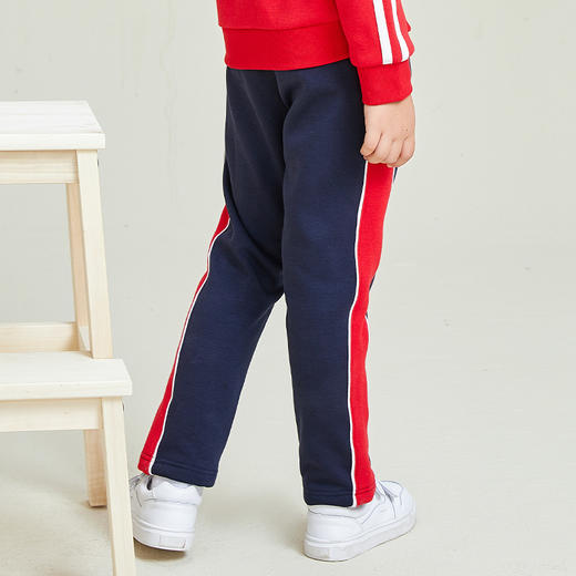 METTE童装加绒休闲裤秋冬新款中大童中性拼接撞色保暖松紧腰长裤 商品图5