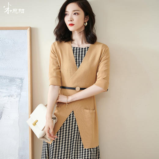 剩S/M/L 米思阳2025夏季新款知性优雅轻熟风针织开衫修身七分袖外套女1720 商品图1