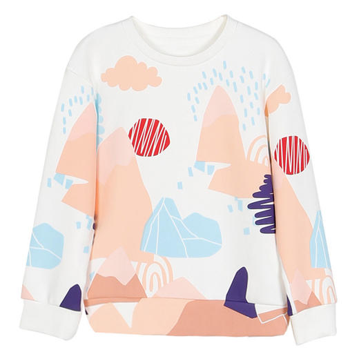 【女童卫衣】21年秋冬新品女童印花卫衣圆领套头内搭保暖上衣 商品图7