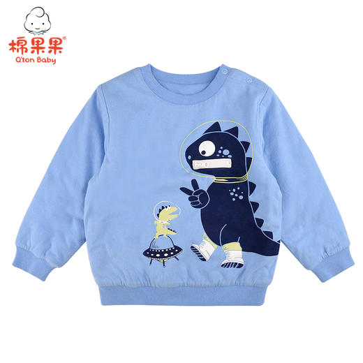 棉果果冬季男童恐龙印花夹棉卫衣M412180821708 商品图1