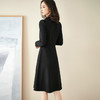 剩S 米思阳a字连衣裙2025新款秋季法式气质小众v领长袖小黑裙1628 商品缩略图3