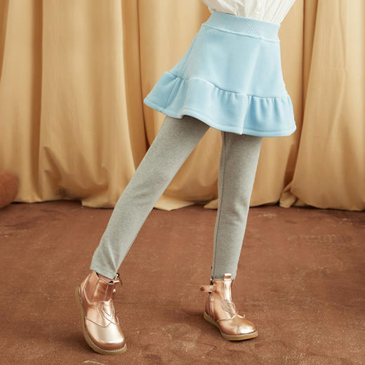 【女童裙裤】21年秋冬新品女童修身打底裤时尚假两件舒适宝宝裤子 商品图1