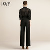 IWY/时尚黑色衬衫阔腿裤正装女长袖设计感修身干练休闲上班正装工作服 213146B1+P6 商品缩略图3