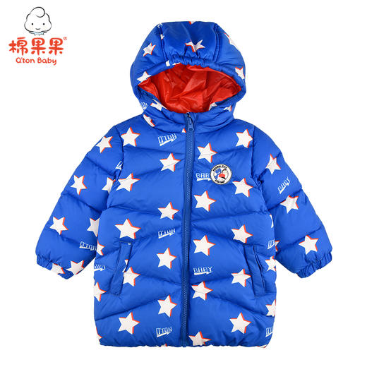 棉果果冬季男童尼丝纺中长款羽绒服M412102921680 商品图1