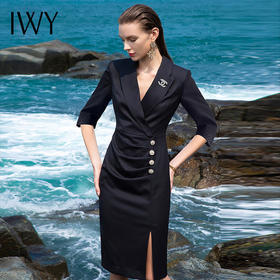 IWY/美容院工作服女职业装气质连衣裙高端七分袖西装套裙 Q640