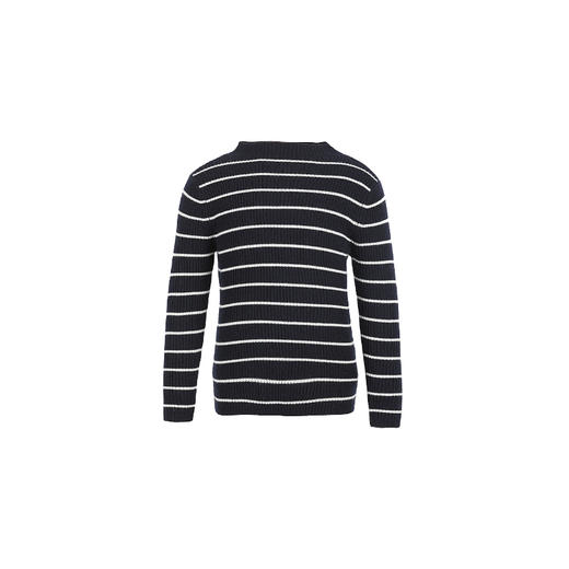 METTE羊绒世家女童中大童100%山羊绒衫时尚半高领坑条纹弹力保暖毛衣 商品图12