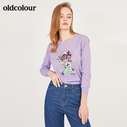 oldcolour秋季卡通图案宽松百搭套头衫女N12052223 商品图4