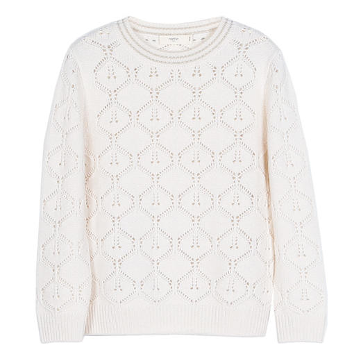 【女童镂空纯羊绒衫】羊绒世家童装21年秋冬新品女童圆领套头毛衣时尚镂空羊绒衫 商品图9