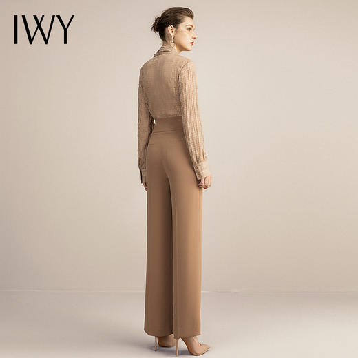IWY/气质韩版长袖衬衫套装女绑带休闲名媛韩版西装外套内搭职业装 213147B1+P2 商品图3