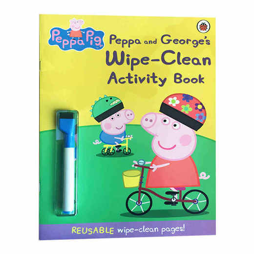 小猪佩奇擦擦书 粉红猪小妹和乔治 英文原版 Peppa Pig Peppa and George's Wipe Clean Activity Book 可擦写英文练习册 英文版 商品图0