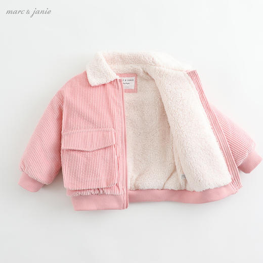 【反季清仓】马克珍妮宝宝冬装 女童加绒灯芯绒外套 儿童上衣213080 商品图3