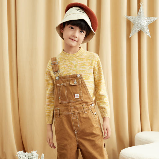 METTE羊绒世家童装中大童半高领100%羊绒衫20秋双色混纱保暖毛衣 商品图9