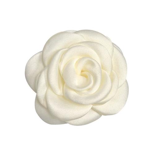 山茶花胸针+发夹两用~复古小香风边夹女奶油色温柔名媛发饰 商品图8