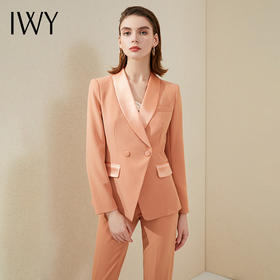 IWY/高端时尚橘色西服两件套装气质修身经理商务正装总裁西装 213172C1+P1