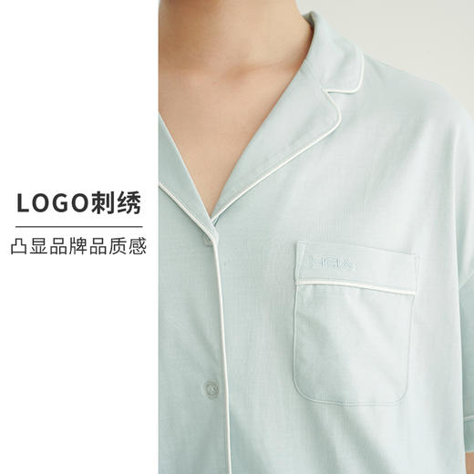 HSIA遐睡衣女夏季薄款亲肤透气短袖短裤两件套舒适棉莫家居服套装 商品图3