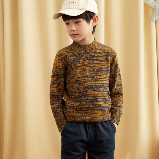 METTE羊绒世家童装中大童半高领100%羊绒衫20秋双色混纱保暖毛衣 商品图8