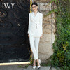 IWY/白色休闲西装套装女韩版气质ol主持人职业装播音艺考面试正装 C1346+p1246 商品缩略图1