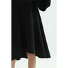HeyDress复古黑色连衣裙女圆领宽松显瘦小黑裙七分灯笼袖裙子 商品缩略图3