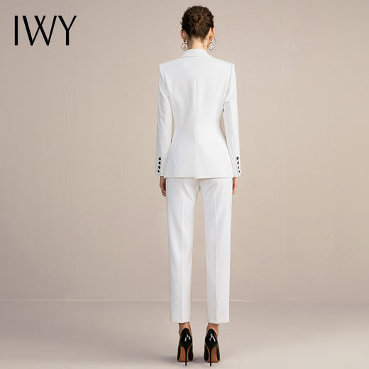 IWY/白色西服套装女时尚气质医美工作服高端播音主持艺考正装职业 213125C1+P1+C6 商品图3