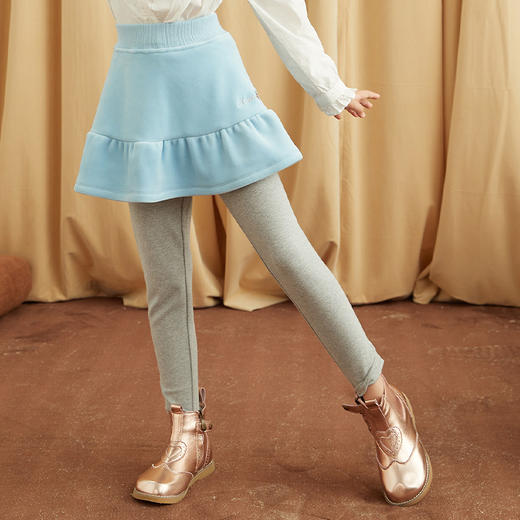 【女童裙裤】21年秋冬新品女童修身打底裤时尚假两件舒适宝宝裤子 商品图2