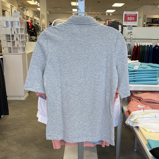  Lacoste/拉科斯特 女士夏季新款修身纯色五分袖隐藏扣POLO衫 商品图2