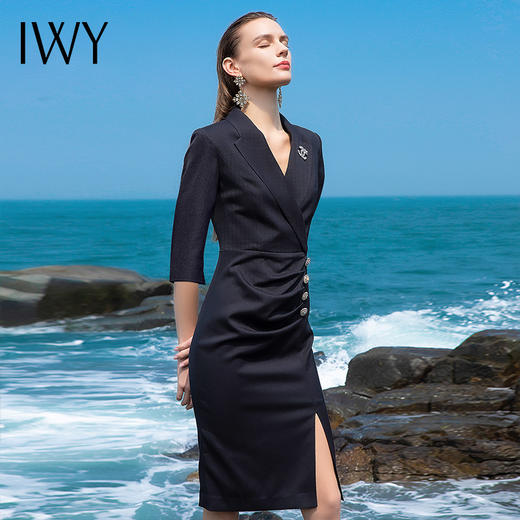 IWY/美容院工作服女职业装气质连衣裙高端七分袖西装套裙 Q640 商品图4