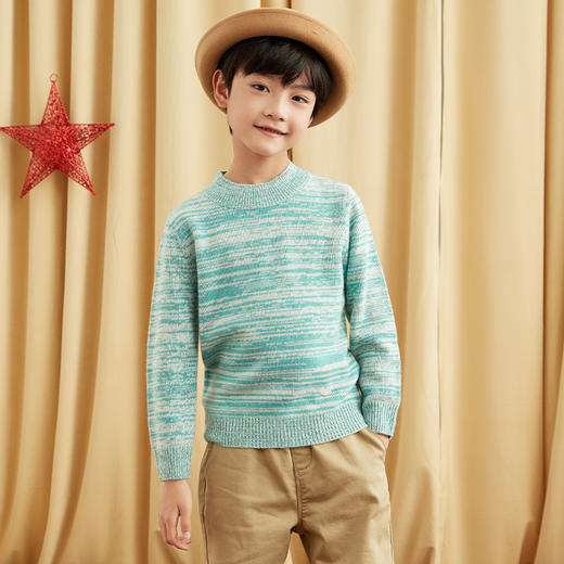 METTE羊绒世家童装中大童半高领100%羊绒衫20秋双色混纱保暖毛衣 商品图10