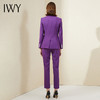 IWY/高端紫色双排扣职业西装套装女气质干练经理工作服时尚英伦风正装 CP9340 商品缩略图4