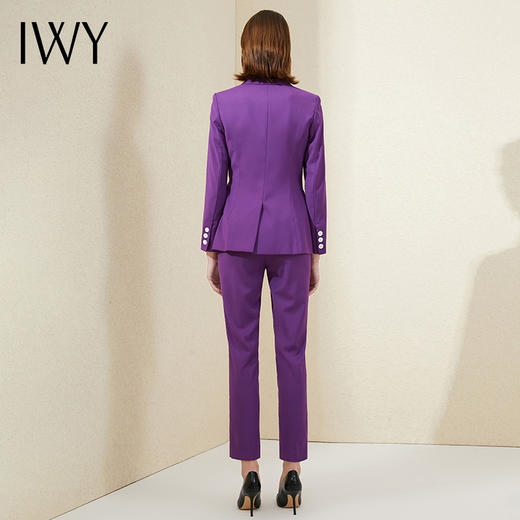 IWY/高端紫色双排扣职业西装套装女气质干练经理工作服时尚英伦风正装 CP9340 商品图4