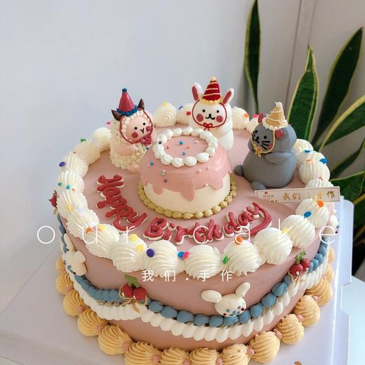 小羊小兔子小老鼠立体小动物手绘复古蛋糕-低糖处理无添加 商品图3