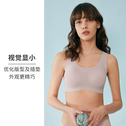 HSIA遐无钢圈内衣女夏薄款清凉网孔胸罩无痕背心大胸显小文胸= 商品图3