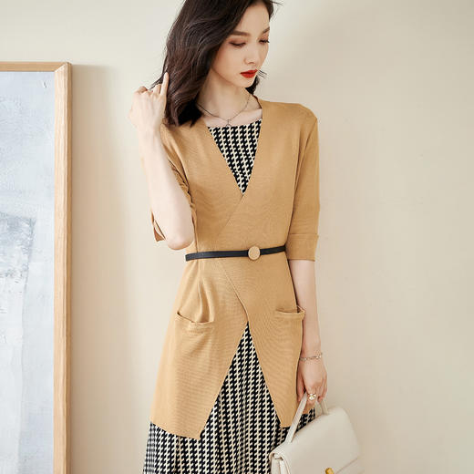 剩S/M/L 米思阳2025夏季新款知性优雅轻熟风针织开衫修身七分袖外套女1720 商品图3