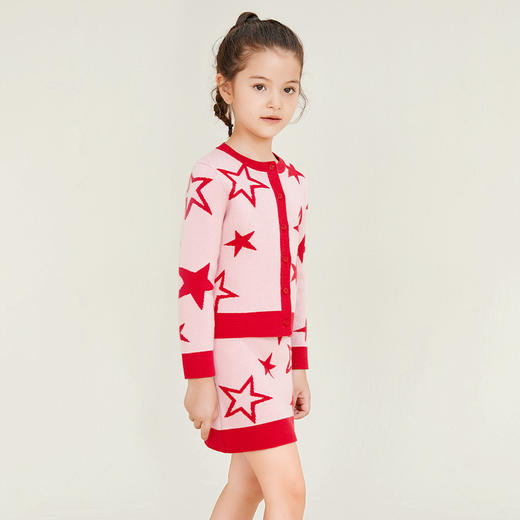 METTE童装女童针织半身裙2020秋中大童女宝时尚五角星印花A字半裙 商品图1