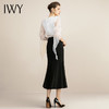 IWY/气质长袖拼接网纱衬衫套装女时尚名媛鱼尾裙套装女修身显瘦正装OL 213161B1+S3 商品缩略图3