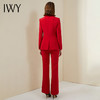 IWY/大红色西服职业装高端经理西装套装女微喇裤气质商务宴会正装 213163C1+P3 商品缩略图3