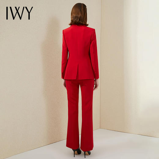 IWY/大红色西服职业装高端经理西装套装女微喇裤气质商务宴会正装 213163C1+P3 商品图3