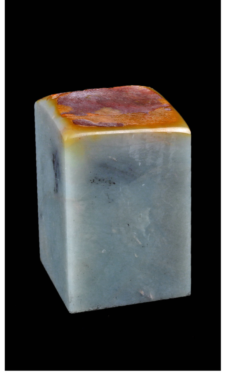 金石印坊 天青石斜头带皮方章 30*30*47mm jpysgs011689