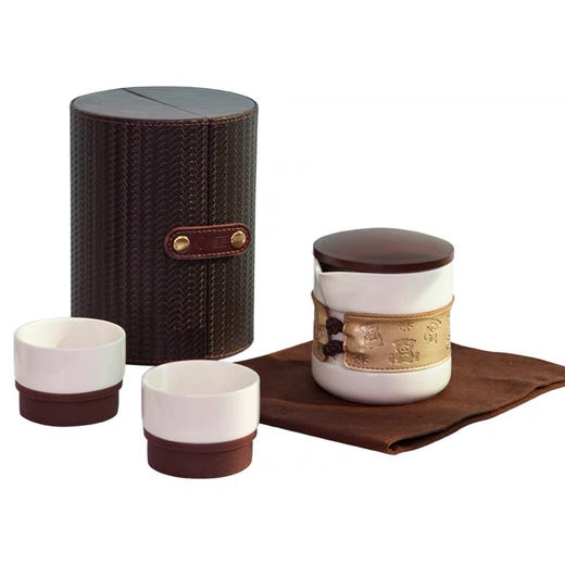 功夫茶具｜【福伴玉瓷便携茶具】恒福功夫茶具 白陶瓷防烫快客杯 便携式茶杯 旅行外带套装 商品图2