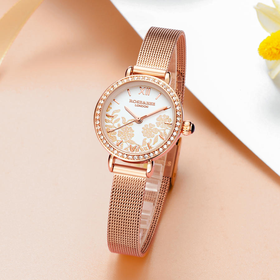 【限时下单即送价值399手镯】rose&bee复古腕表,轻奢时尚腕表皮带钢带