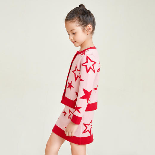 METTE童装女童针织半身裙2020秋中大童女宝时尚五角星印花A字半裙 商品图2