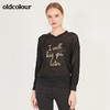 oldcolour秋季字母图案宽松百搭套头衫女N12052227 商品缩略图1