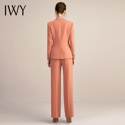 IWY/橘色高端时尚西装套装女气质正装商务修身一粒扣西服 213118C1+P6 商品图3